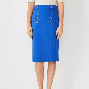 NWOT Ann Taylor Sailor Button Pencil Skirt